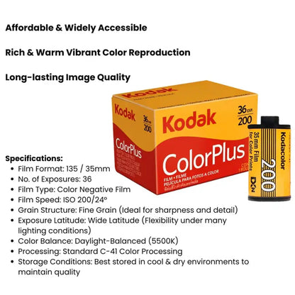 Kodak ColorPlus 200 Color Negative 35mm Film (36 Exposures)